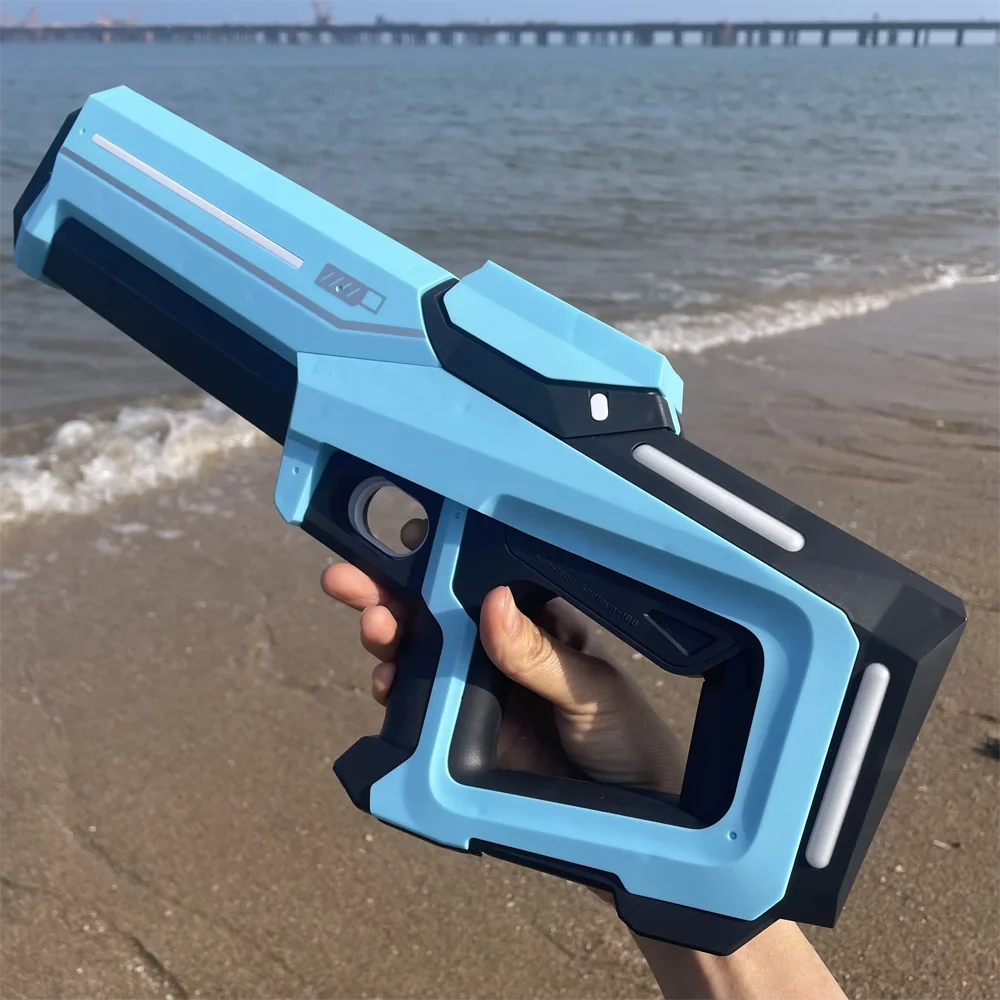 Elektryczne pistolety na wodę dla każdego – mocny, automatyczny pistolet wodny z funkcją zasysania wody. Idealna letnia zabawka na świeżym powietrzu, na plażę. Świetny prezent dla chłopców i dzieci.